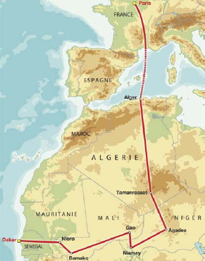 Карта ралли Париж-Дакар 1979 года