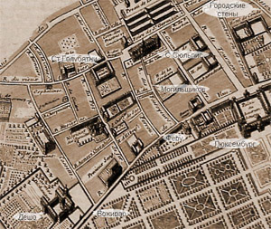 "Мушкетерские места" на плане Парижа 17 века 