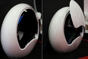 Спальная капсула Ovei. Имеет возможность встраиваемой разнообразной техники для прослушивания музыки, просмотра видео и даже компьютерных игр (Испания)