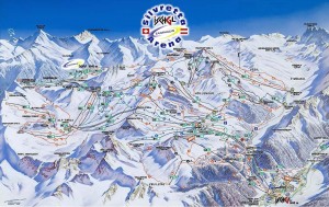 Схема трасс горнолыжных спусков в Ишигле (Австрия)