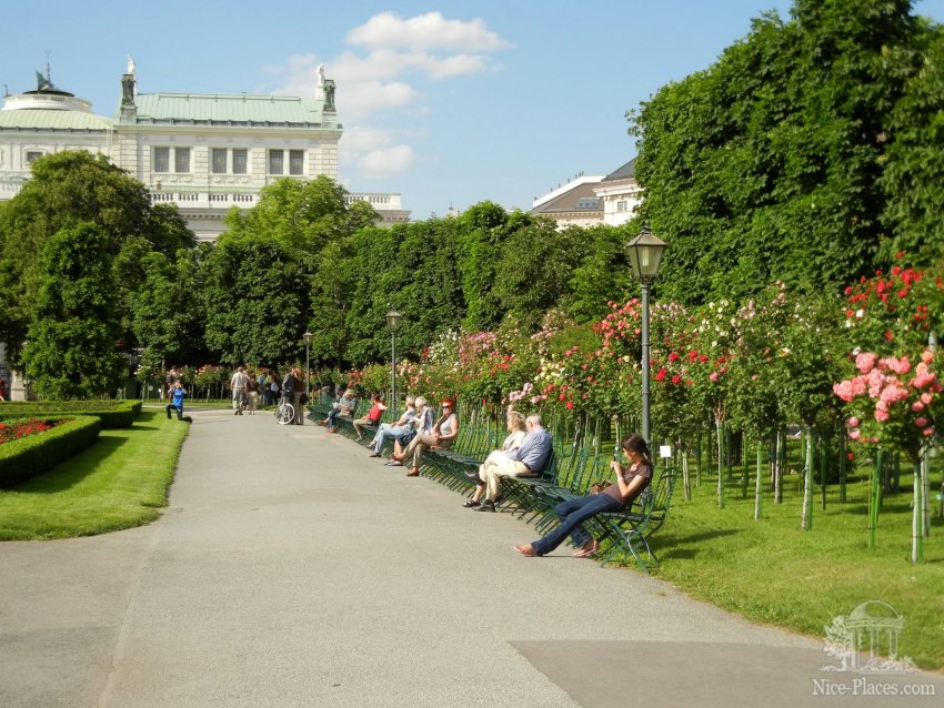 Фото достопримечательностей Вены: Народный парк Volksgarten — островок красоты в центре Вены