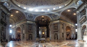 Центральный неф собора Святого Петра в Ватикане (Рим)