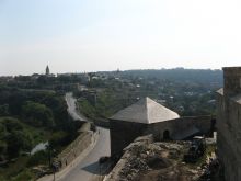 Вид на старый город с крепости (Каменец-Подольский)