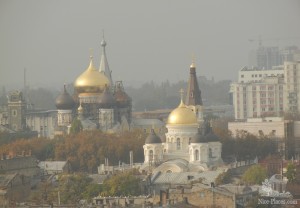 Вид с высотки на Пантелеймоновский собор и Свято Ильинский монастырь (Одесса и область)