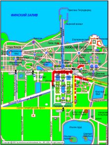 План-схема дворцово-паркового комплекса Петергоф (Санкт-Петербург и область)
