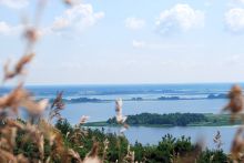 Вид на Днепр из с. Вытачев - живописные островки прорезают водную гладь (Киев и область)