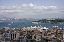 Вид с Галатской башни - это одна из лучших обзорных площадок Стамбула (Турция)