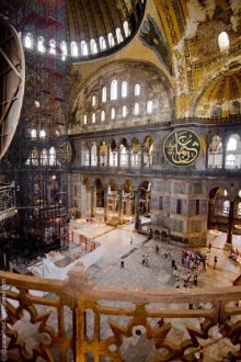 Мечеть Святой Софии, вид внутри (Турция)