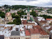 Вид на Львов с городской ратуши (Львов и область)