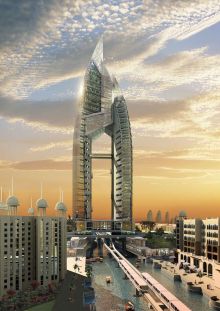 Строящийся отель на Пальмовом острове в Дубаях (Объединённые Арабские Эмираты (ОАЭ))