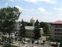 Вид с колеса обозрения на город и Преображенский собор (Белая Церковь)