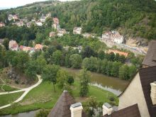 Вид на городок с замка Локет (Чехия)