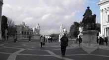 Площадь Римского Капитолия. На площади конная статуя Марка Аврелия (Рим)