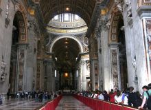 Базилика Св. Петра. Вид изнутри (Рим)