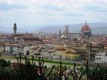 Вид на Флоренцию со смотровой площадки Пьяццале Микеланджело (Флоренция)