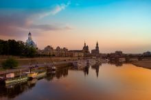 Вид на Дрезден и берега Эльбы (Германия)