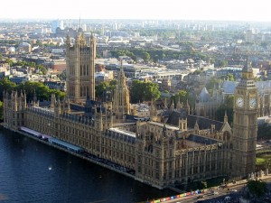 Вид на Парламент с колеса обозрения "Лондонский глаз" (Лондон)