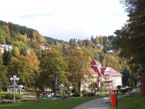 Пейзаж городка-курорта Яхимов (Чехия)