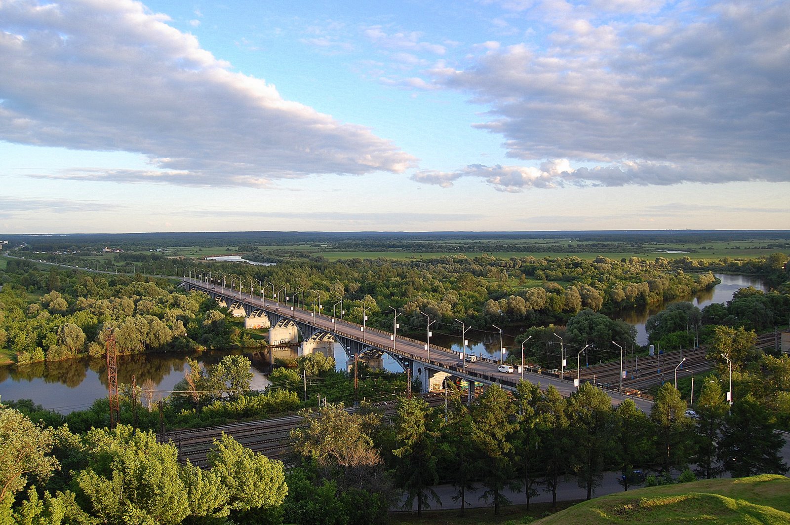 Город Владимир мост через реку Клязьма