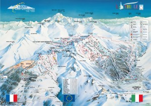 Схема горнолыжных трасс и инфраструктуры Ла-Туиль (La Thule) (Италия)