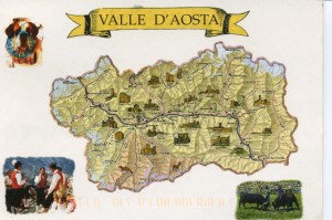 Карта Valle d'Aosta с обозначением замков (Италия)