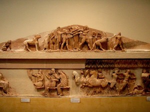Фреска. Экспозиция Дельфийского археологического музея (Греция)
