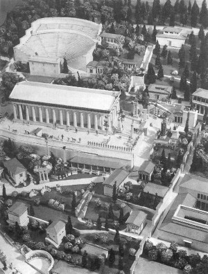 Модель святилища Аполлона. Реконструкция Х. Шлайфа, 1932
Нью-Йорк, Метрополитен-музей (Греция)