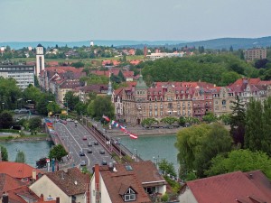 Констанц - вид на город с высоты полета (Германия)