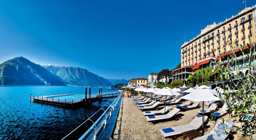 Фото достопримечательностей Италии: Гранд Отель и вид на озеро Комо в Термеццо