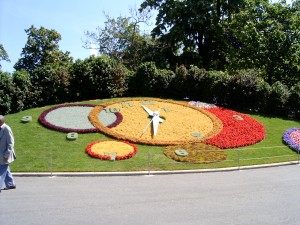 Цветочные часы в Женеве (Швейцария)
