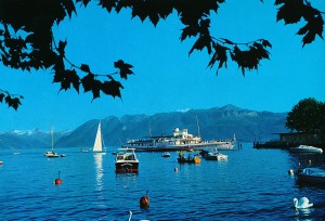 Лозанна (Lausanne), вид с набережной на озеро (Швейцария)