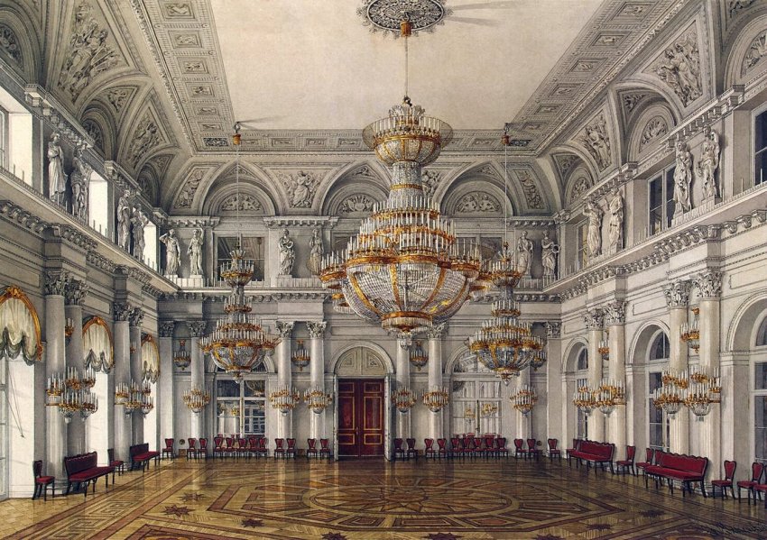 Фото достопримечательностей Санкт-Петербурга и области: Белый зал в Зимнем дворце