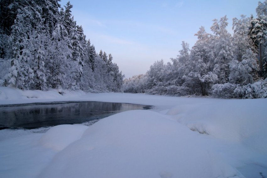 Фото достопримечательностей Карелии: Зимний пейзаж в Марциальных водах
