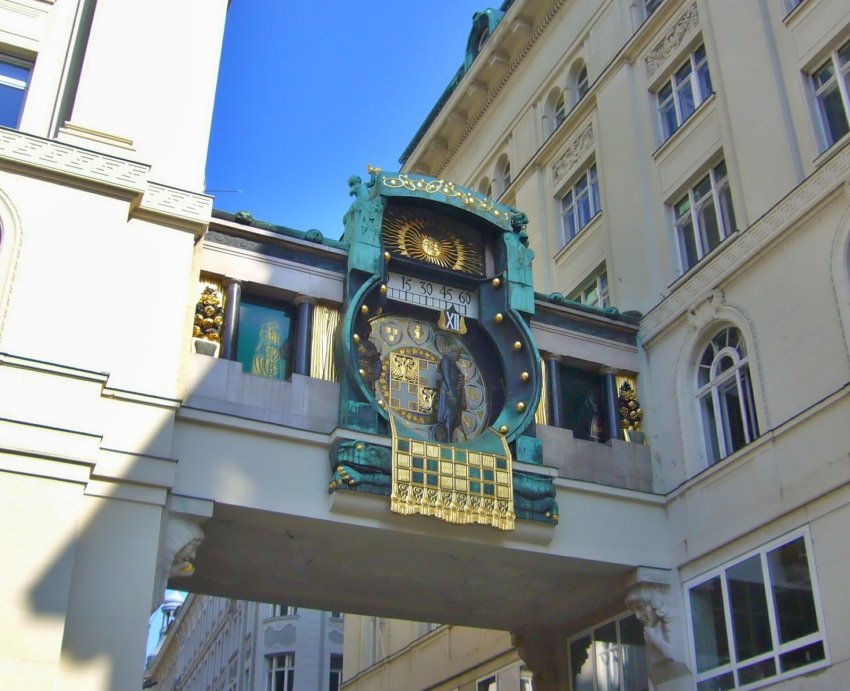 Фото достопримечательностей Вены: Венский уличные часы