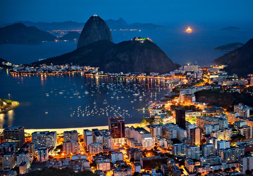 Фото достопримечательностей других стран Европы: Великолепный Рио-де-Жанейро в сумерках