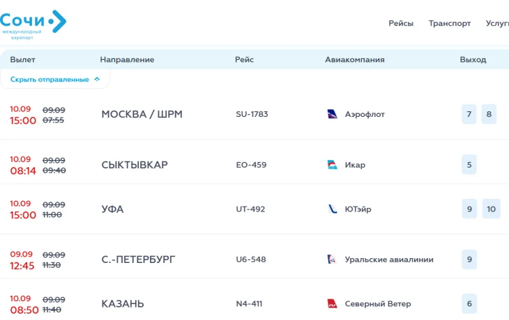 Ночной &laquo;ковер&raquo; в Сочи сорвал расписание авиакомпаний