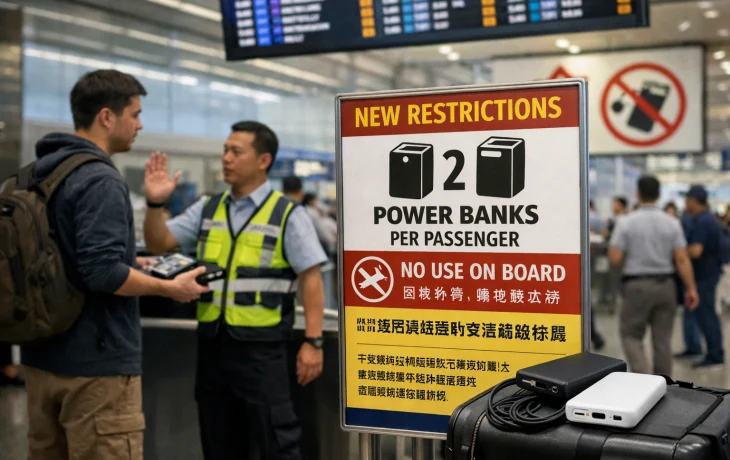 В Гонконге ввели ограничение на пауэрбанки в самолетах