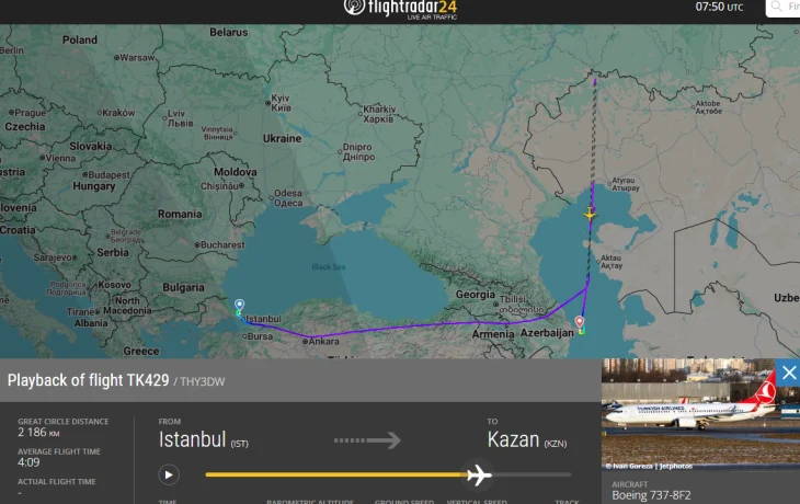 Рейс Turkish Airlines вместо Казани оказался в Баку