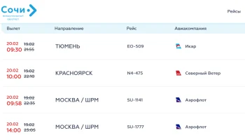 Из-за &laquo;ковра&raquo; в Сочи четыре рейса ушли на запасной аэродром