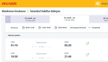 Pegasus Airlines из-за просчета во времени может подвести туристов при стыковке