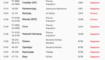 В Москве и Санкт-Петербурге отменили более 20 авиарейсов из-за «ковра» В Москве и Санкт-Петербурге отменили более 20 авиарейсов из-за «ковра»