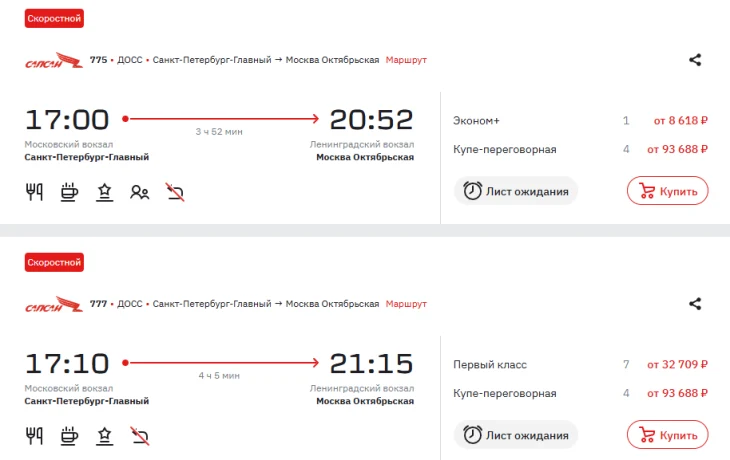 Туристы раскупили билеты на &laquo;Сапсаны&raquo; на майские праздники