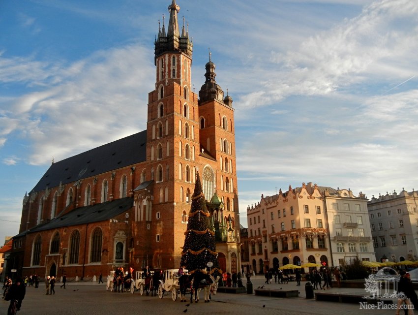 Мариацкий кафедральный костел в Кракове Фото достопримечательностей Польши: Мариацкий кафедральный костел в Кракове